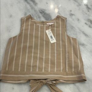 GB Girls Tan Striped Crop Top